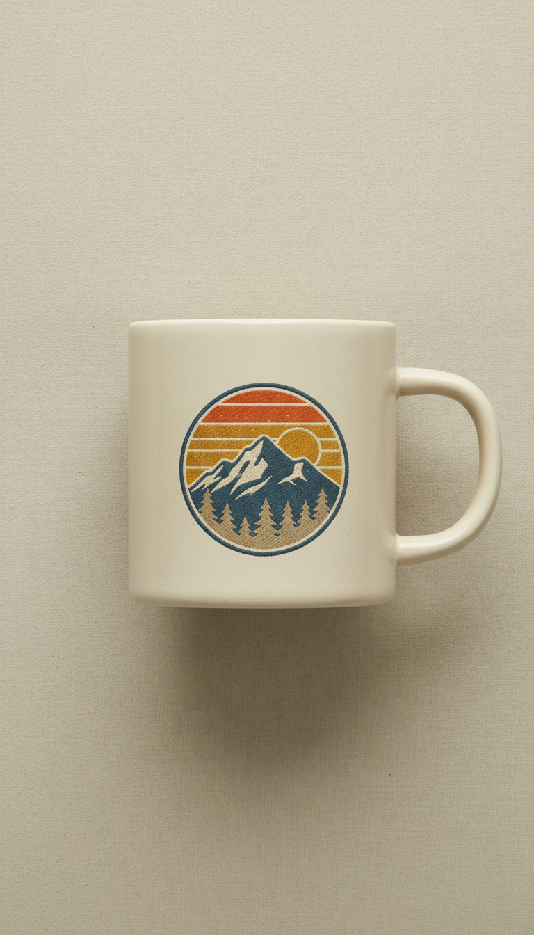 Retro Badge Camp Mug Steel Enamel
