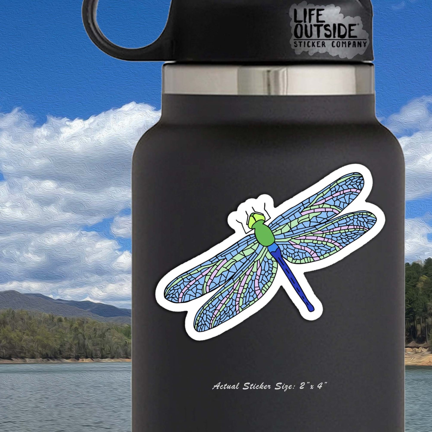 Glass Dragonfly Sticker