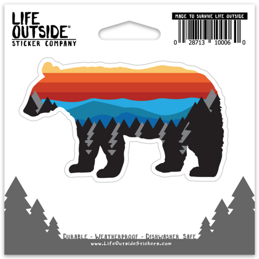 Multi Color Mtn Range Bear Sticker