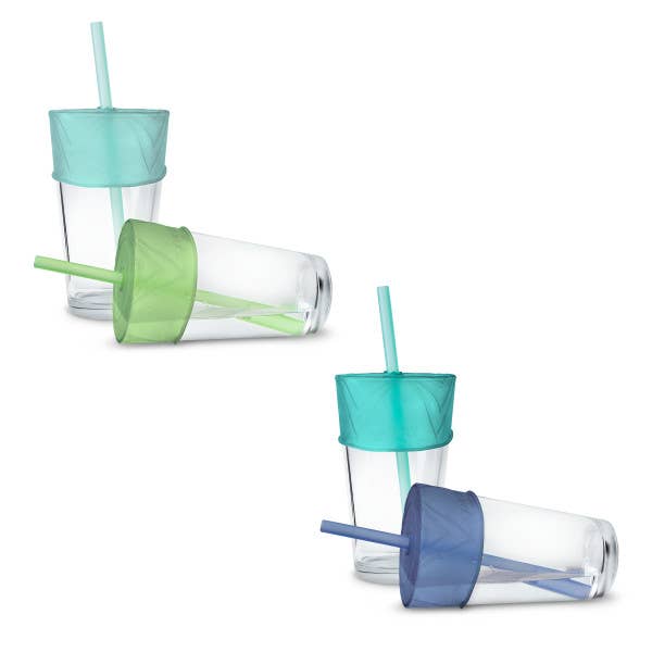 GoSili Universal Straw Tops, 2pk, Assorted Colors