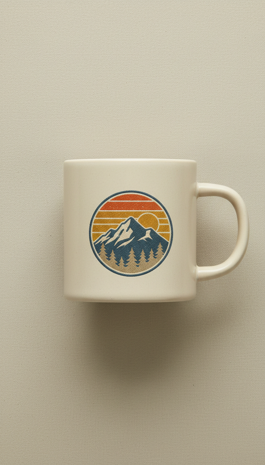 Retro Badge Camp Mug Steel Enamel