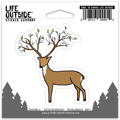 White Tail Spring Deer Sticker