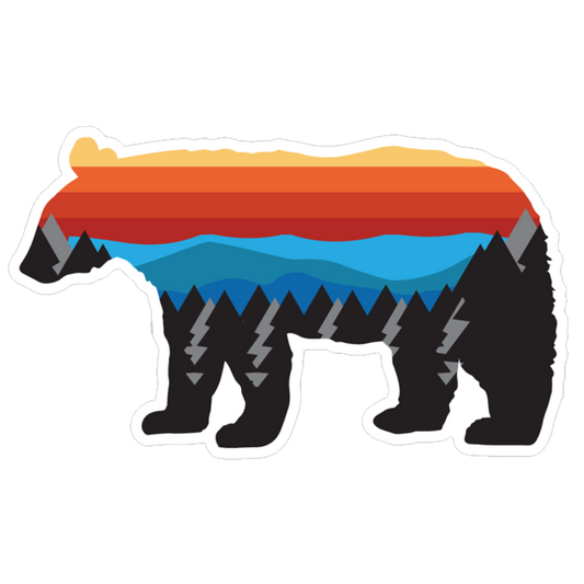Multi Color Mtn Range Bear Sticker